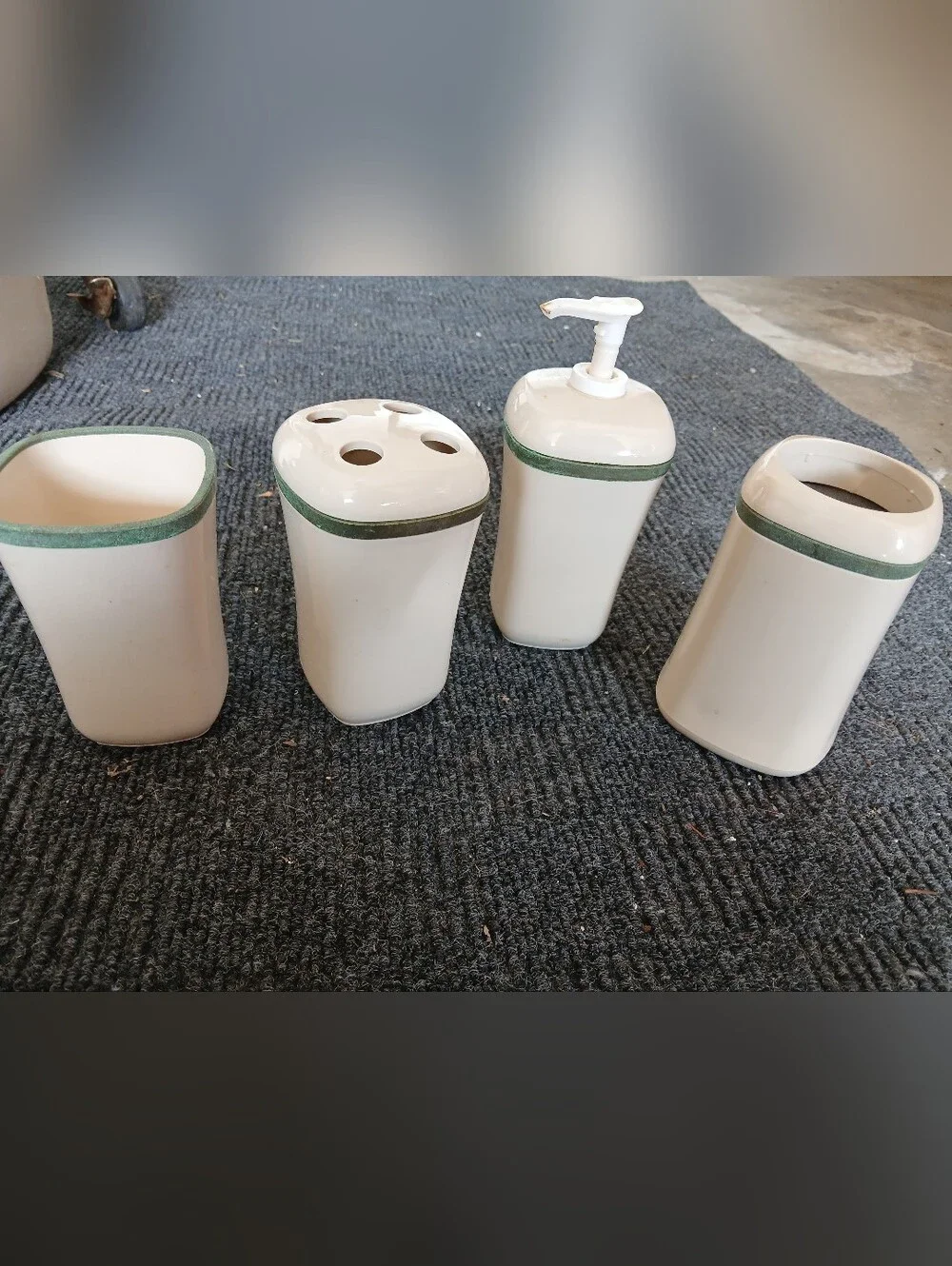 Bathroom Accessory Set - Toothbrush Holder, Soap Pump, Cup & Cup Holder